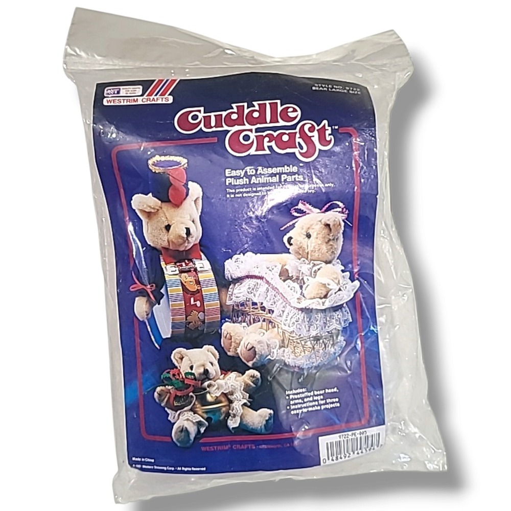 Vintage Westrim Cuddle Craft Kit 9722 Large White Plush Bear Head Arms Legs NEW